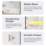 Furnify 71" Tall Pantry Storage Cabinet, Kitchen Pantry with High Gloss Doors, Modern Buffet Hutch Cabinet with Led Light and Adjustable Shelves for Dining Room, Living Room, White Furnify