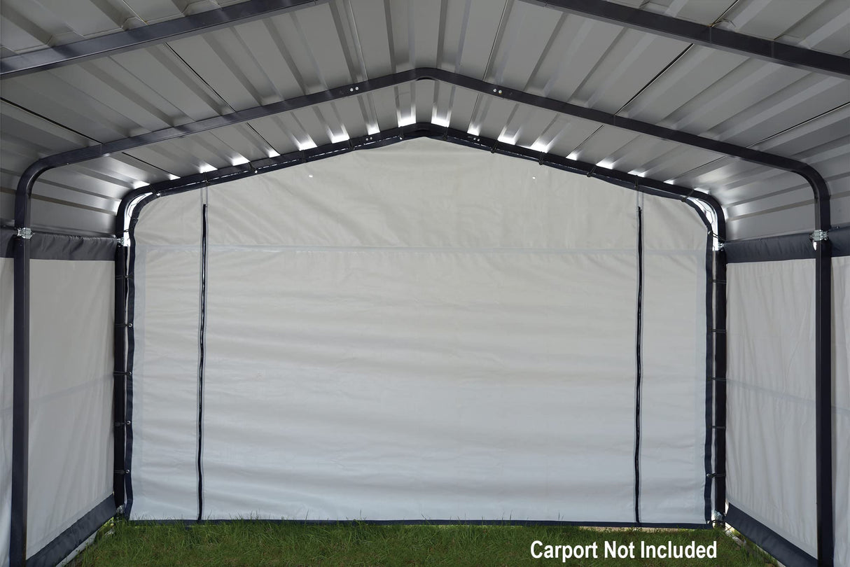 ARROW, Fabric Enclosure Kit for 10 x 15-ft Arrow Carports (Metal carport not included ARROW