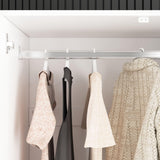 FAMAPY 4 Door Wardrobe Closet with Mirrors, Armoire Wardrobe Closet with Hanging Rod, Mirrored Armoire for Bedroom White (31.5”W x 15.7”D x 70.9”H) FAMAPY