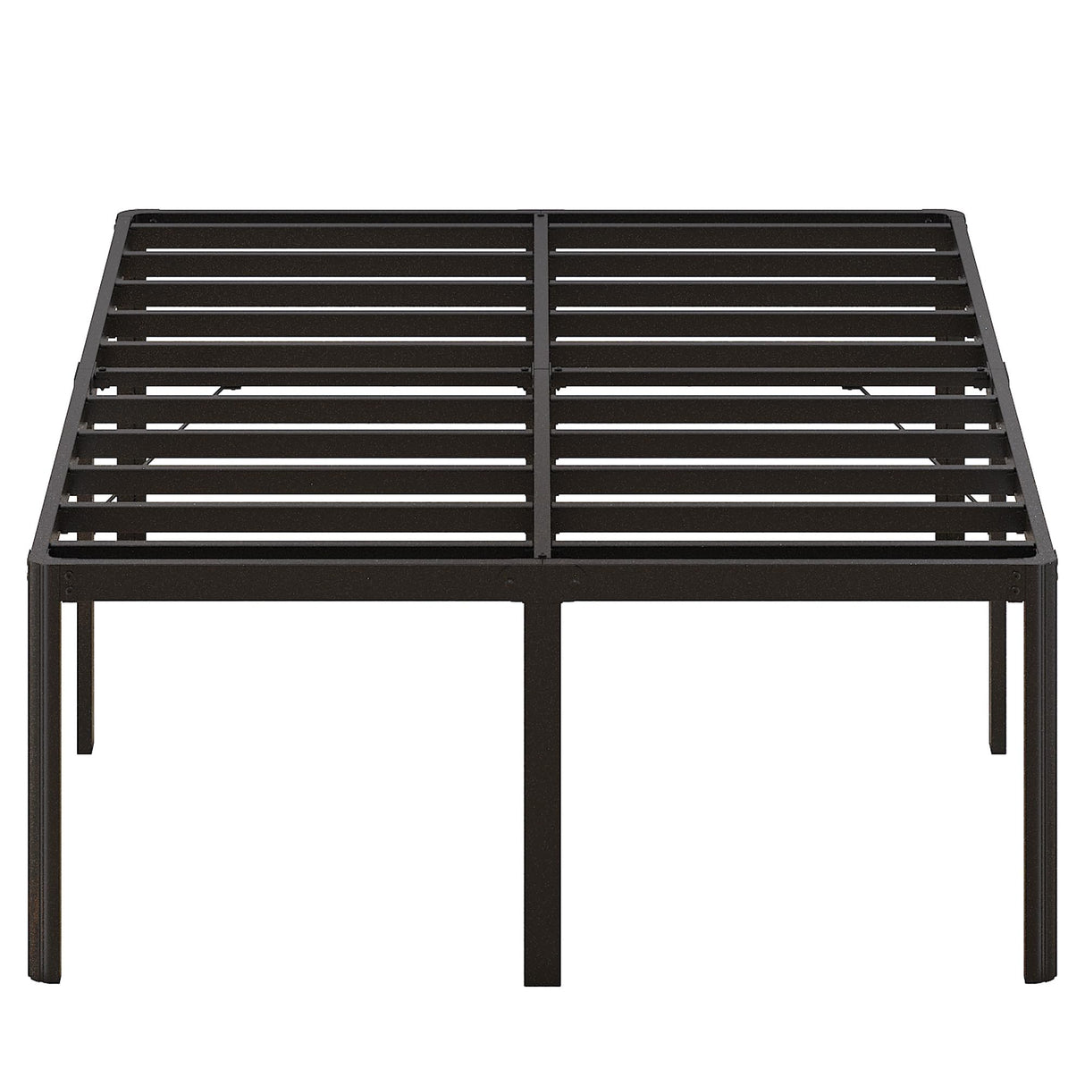 Likelalaso 24 Inch High Queen Bed Frame with Rounded Corner, Heavy Duty Metal Bed Frame Queen Size Under-Bed Storage Space, No Box Spring Needed, Noise Free, Easy Assembly, Black Likelalaso
