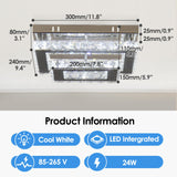 Finktonglan LED Crystal Ceiling Light Modern Flush Mount Rectangular Ceiling Lamp K9 Stainless Steel Ceiling Lights Fixture Chandelier for Living Room Bedroom Dining Room(Cool White) Finktonglan