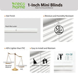 DEZ FURNISHINGS Cordless 1" Mini Blind, Room Darkening, 35" W x 48" H, Pearl White DEZ FURNISHINGS