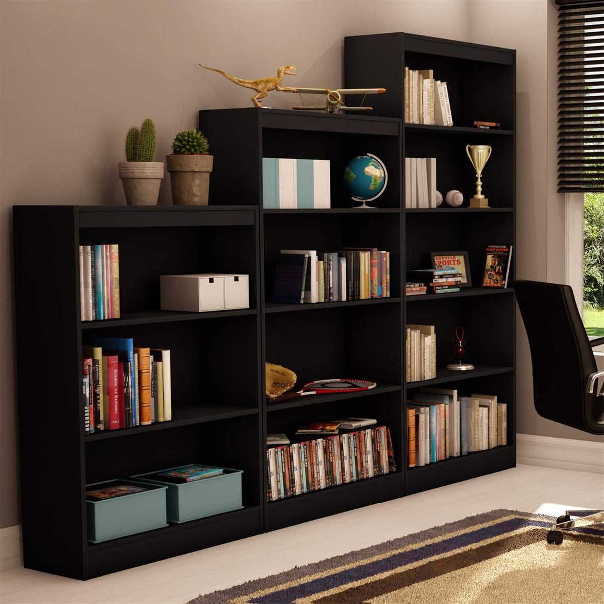 South Shore Axess 5-Shelf Bookcase - Black South Shore