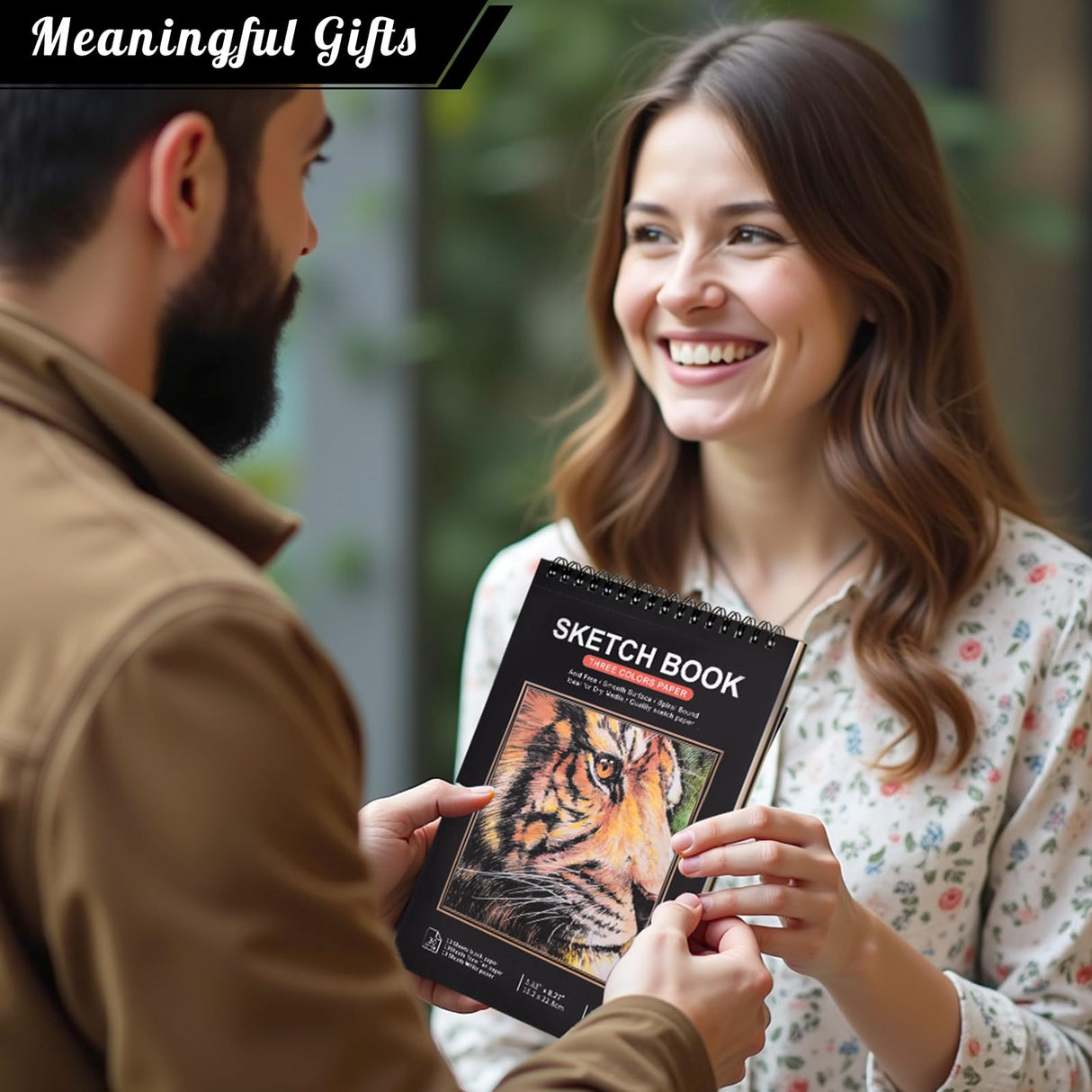 Drawing Sketchbook Kit, A5 Sketch Book with 36 Color Pencils, Three Color Black Sketch Pad, Acid-Free Sketch Pad for Kids, Artist, Art Paper Drawing Supplies for Gifts (5.8×8.3 inch) Prudiut