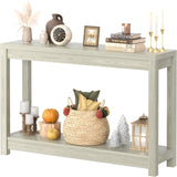Besiost 47" Farmhouse Wood Entryway Table Narrow Console Table with Storage Behind Couch Sofa Table with Shelves Entry Way Table with Open Storage, Easy Assembly, Classical Washed Oak Besiost