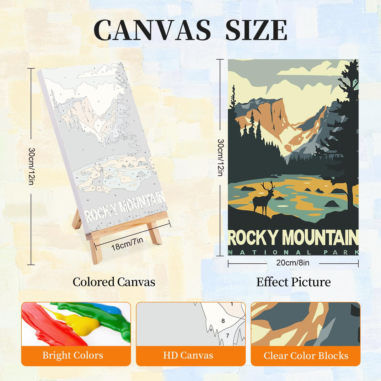 Okarina 4 Pack Paint by Numbers Kit for Adults with Frame National Park, Framed Paint by Number for Adults Beginner with Wooden Easel, DIY Painting by Numbers Canvas Framed for Home Decor 8 x 12 Inch Okarina