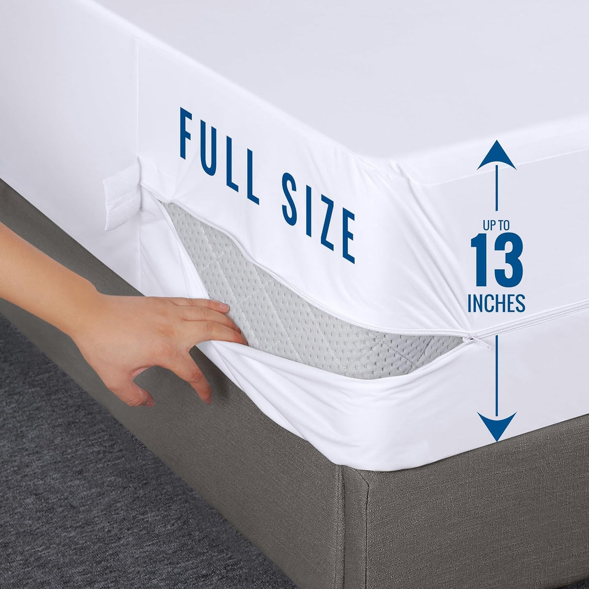 Utopia Bedding Waterproof Mattress Protector Full Size, Zippered Mattress Encasement Bed Bug and Dust Mite Proof, Absorbent Six-Sided Mattress Cover Utopia Bedding