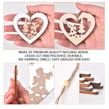 IDATOO Christmas Tree Ornaments Set of 24 Wooden Craved Hanging Craft Decorations for Winter Wonderland, 3D Rustic Farmhouse Christmas Ornaments Holiday Decor for Christmas Tree Home Office (White) IDATOO