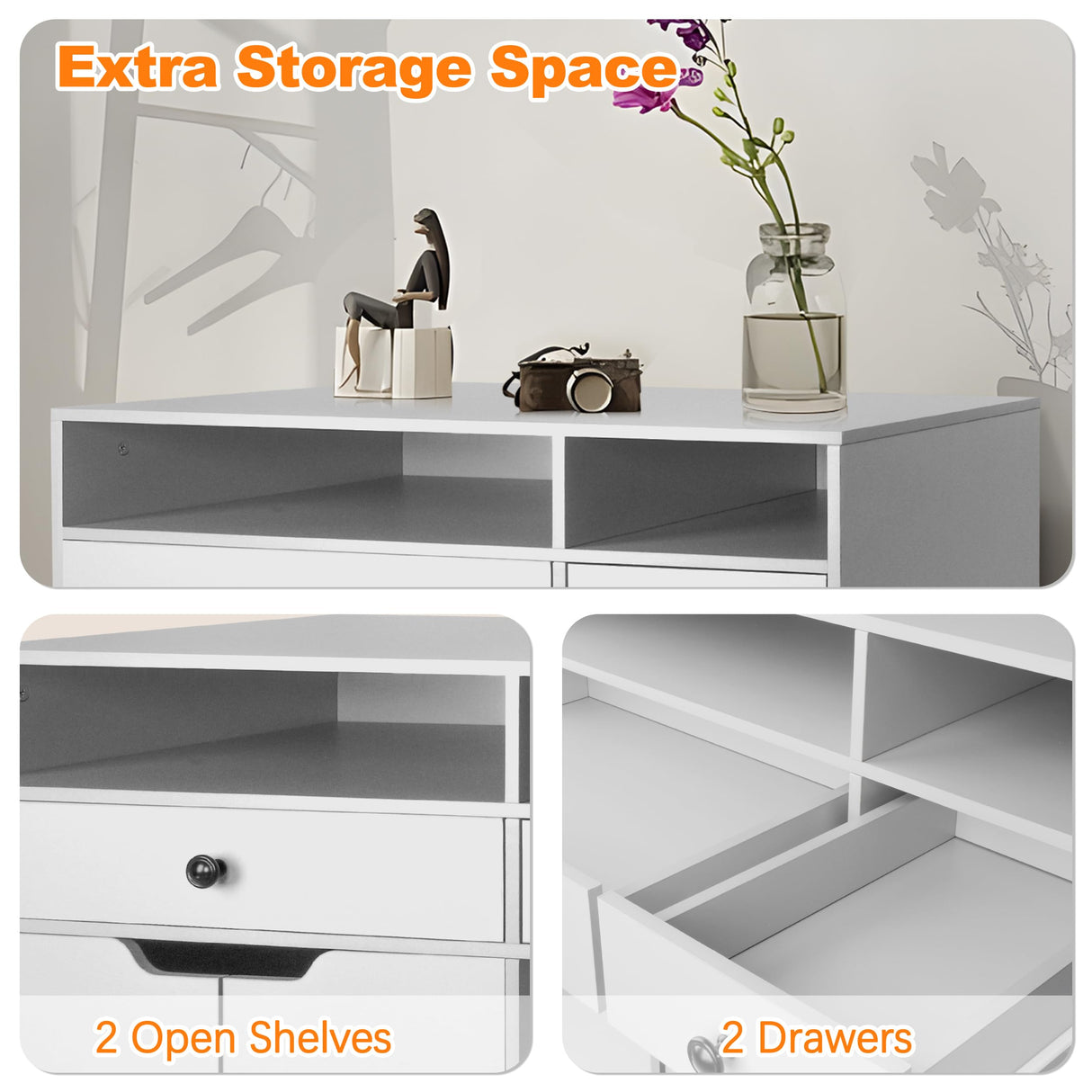 DOUSY Large Cat Litter Box Enclosure, Wooden Washroom Cabinet with Barn Door, Hidden Cat House Side Table, Grey DOUSY