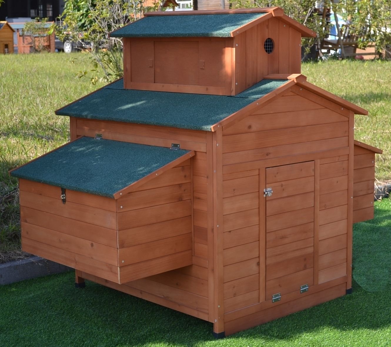 Omitree Deluxe Large Wood Chicken Coop Backyard Hen House 6-10 Chickens with 6 Nesting Box - WoodArtSupply