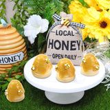 Howogee Wood Beehive Decor Farmhouse Bee Tiered Tray Display Spring Summer Bumble Bee Skep Nursery Home Decorations, 4 PCS Howogee