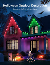 lemonlovely Permanent Outdoor Lights Pro, 100ft with 50 IC+RGBCW LED Smart Eaves Lights, Dual Lens, IP67 Waterproof Halloween Christmas Lighting for Daily and Holiday Decorations, DIY Scene Mode lemonlovely