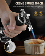 RAVS Butane Torch Lighter, DUAL Flame Mode Kitchen Torch, Refillable Cooking Torch Gun, Creme Brulee Torch Lighter, Blow Torch for Cooking, Welding, Mini Torch Soldering Torch, Butane is Not Included ravs