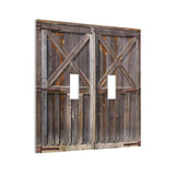 Yamxbfa Rustic Old Wooden Barn Door Village Board Double Toggle Light Switch Covers 2 Gang Wall Plate Dual Decorative Switchplate Electrical Faceplate for Farmhouse Bathroom Bedroom Kitchen Decor Yamxbfa
