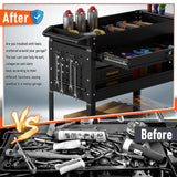 Kieperi 3 Tier Rolling Tool Cart, Rolling Tool Chest on Wheels for Mechanics,400 LBS Tool Cart with Drawers for Garage, Warehouse & Repair Shop (Black) Kieperi