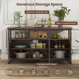 Giantex Dining Table Set for 4, Kitchen Island with Seating Bench & Stools, Storage Cabinet, 3-Position Adjustable Shelves, Bar Table and Chairs Set for Small Space, Kitchen Table Chairs Set of 4 Giantex