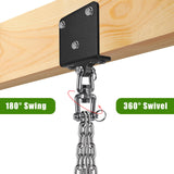 Punching Bag Hanger with Stainless Steel Chain 1000 LB Capacity Heavy Bag Beam Hanger Bracket 360° Swivel Boxing Bag Hanging kit Punching Bag Beam Mount Hooks for Muay Thai BeneLabel