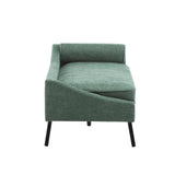 Christopher Knight Home Cagle Upholstered Loveseat Sofa with Splayed Legs, Birch Wood Frame Lounge Chair, Living Room Chaise Lounge Chair Indoor, Soft Lounge Sofa with Rolled Accent Pillow, Green Christopher Knight Home