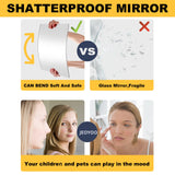 JEOYOO Wall Mirror Full Length, Cheap Over / on Door, Acrylic, shatterproof Mirrors for Home Gym, 8"X8"-4 Pcs, Workout Non Glass Mirrors for Bedroom, Kids JEOYOO