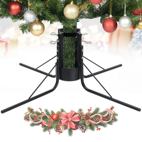ETICSIPA Metal Christmas Tree Stand for Real Trees, Heavy Duty Christmas Tree Holder for 1.6 to 4.3 inch Trunck, Adjustable Christmas Tree Bottom Base with Water Reservoirs ETICSIPA