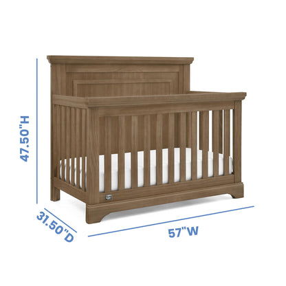 Delta Children Simmons Kids Paloma 4-in-1 Convertible Crib, Greenguard Gold Certified, Aged Oak