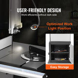 VEVOR Band Saw, 14-Inch, 480-960 RPM Continuously Viable Benchtop Bandsaw, 1100W 1-1/2HP Motor, with Optimized Work Light Workbench Stand Cabinet Assembly and Miter Gauge, for Woodworking Aluminum VEVOR