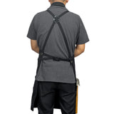 KEMITAC Barbecue Apron For Men, Men Cooking Apron, Work Apron, Gardening Apron, Welding Apron - Waterproof, Fireproof, Adjustable Straps, Many Pockets, Dirt-Repellent - Black Canvas KEMITAC