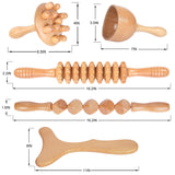 Komogir Wood Therapy Massage Tools 5-in-1 Lymphatic Drainage Massager Maderoterapia Kit Wooden Massager Body Sculpting Tools for Muscle Pain Relief, Anti-Cellulite, Body Contouring and Shaping Komogir