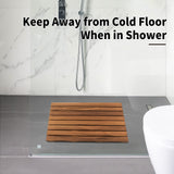 VaeFae Teak Shower Mat, Non-Slip Bath Mat, Luxury Spa Mat, Wooden Mat for Bathtub (Large) VaeFae