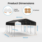 12x20 Ft Carport, Heavy Duty Metal Car Port, All-Weather Protection, Easy Assembly for Cars, Trucks, Boats, Tractors, and Outdoor Storage fuzzy-bird