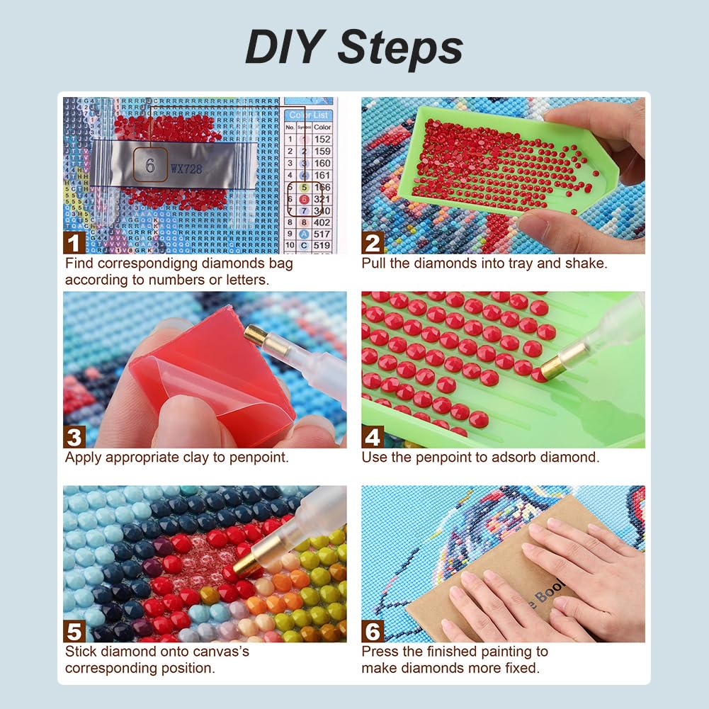 Anuver Fish Diamond Painting Kits for Adults, 5D DIY Diamond Art Kits for Beginners, Full Drill Diamond Painting Kits for Home Wall Decor, 12x12 Inch Anuver