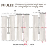 MIULEE 100% Blackout Curtains 108 Inch Long 2 Panels Set for Bedroom, Thick Luxury Faux Linen Black Out Curtain Room Darkening Back Tab Pleat Window Textured Drapes with Hooks for Living Room, Beige MIULEE