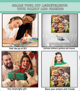 Lophomie Diamond Art Kits for Adults, 5D DIY Cat Diamond Painting Kits for Adults Beginners, Diamond Dots Kits Gem Arts Crafts for Home Wall Decor 14x14 Inch Lophomie