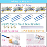 4 Pack DIY Paint by Numbers for Kids Ages 4-8-Paint by Number for Kids Beginners Easy Acrylic Paint Numbers Canvas Art Ages 8-12, Oil Painting Paint by Number Kits for Wall Decor 8x8in(without Framed) KYOQFVN