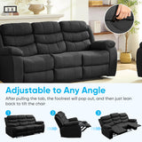 Mjkone Recliner Home Theater Seating, 3 Seater Reclining Couch Sofa & Loveseat & Chair Sets, 6 Seat Manual Control Reclining Living Room Set, Double Love Seat Recliner Sofa Couch Set, Dark Grey Mjkone