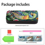 Tontut 5D diamond art painting kit glasses case, green bird DIY glasses storage box, leather handmade diamond craft gift glasses case Tontut