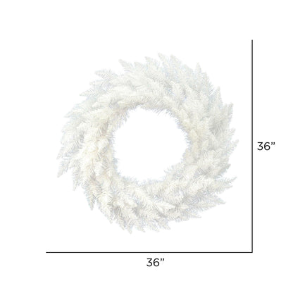 Vickerman 36" Sparkle White Spruce Artificial Christmas Wreath, Unlit - Faux Spruce Christmas Wreath - Seasonal Indoor Home Decor