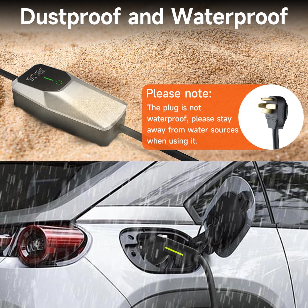 Level 1 2 Electric Vehicle Charger 26ft EV Portable Charging Cable with NEMA 14-50/5-15 Plug 7.68Kw 32A Current Adjustable EV & Plug-in Hybrid Car Charger for SAE_J1772 EagleNav