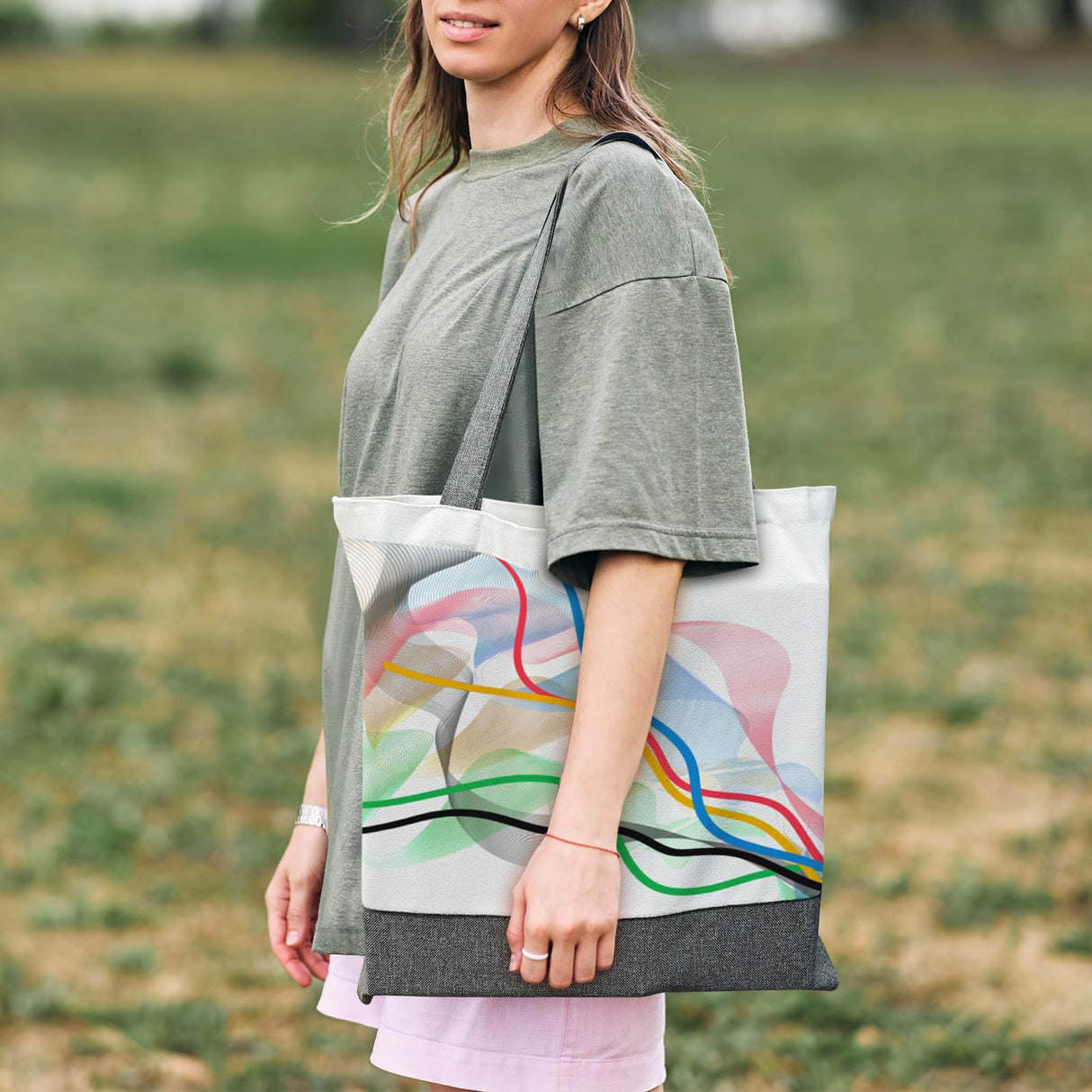 OKBA 10 pcs Sublimation Tote Bags,polyester tote bags for sublimation, blank canvas tote bags for DIY Crafting and Decorating (10, grey/White) OKBA