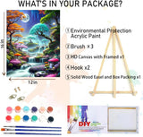 MIRCVSH Moon Forest Paint by Numbers Kits for Adults Beginners-Plant Paint by Number for Adults with Wooden Framed,Paint by Numbers for Adults Home Wall Decoration and Gifts 12X16 inch MIRCVSH