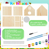 Juexica 2 Pack Bird House Kit Wooden DIY Birdhouse to Paint Build a Bird Bungalow Birdhouse Crafts to Build Family Home Arts and Craft Projects Christmas Birthday Party Gift (Rotundity) Juexica