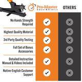 Desktop Leather Belt Hole Puncher Tool - Easier to Use Tabletop Design for Watch Band, Handbag Strap. Heavy Duty Carbon Steel, Precision 6 Sizes Hole Punch for Fabric, Crafts, Easy DIY PRO-MASTER SMART & SIMPLE