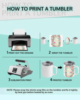 OFFNOVA 12oz Sublimation Tumblers Blank 4 Pack Stainless Steel Coffee Tumblers With Handle and Lid, Double Wall Vacuum Camping Cup for Hot & Cold Drinks Tea OFFNOVA