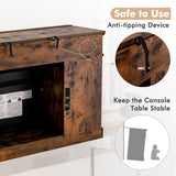RELAX4LIFE Electric Fireplace TV Stand for TVs up to 55’’, TV Console Table w/18’’ Fireplace Insert Heater, Remote Control, Adjustable Shelves, Wood Media Entertainment Center with Fireplace (Brown) RELAX4LIFE