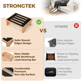 StrongTek 5" High Wooden Bed Step Stool for Adults, Sturdy Bedside & Shower Steps, 440lb Capacity, Versatile Mobility Aid for Seniors, Kitchen Use, Surgery Recovery, Anti-Slip, Portable Design StrongTek