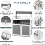 GRAVFORCE Outdoor Potting Bench Table, Garden Potting Benches for Outside Planting Work Bench Table Wooden Storage Plant Table Cabinet Gardening Table for Patio, Garden, Greenhouse, Backyard (Gray) GRAVFORCE