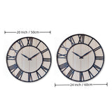 Evursua 20 Inch Large Metal&Wood Wall Clocks Modern Rustic Blend Farmhouse Clocks Distressed Real Wood Handmade Clock for Living Room Decor Home Wall Hanging Accessories Oversized Evursua