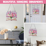 NAIMOER Diamond Art Hanging Kits for Adults, Book Flower Diamond Art Suncatchers, 5D Special Shape Fall Diamond Painting Pendant Window Ornament Gifts for Home Garden Door Wall Decor NAIMOER
