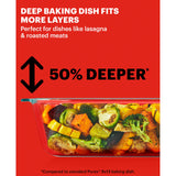 Pyrex Deep 5.2-Qt (9"x13") 2-in-1 Glass Baking Dish with Glass Lid, Extra Large Rectangular Baking Pan For Casserole & Lasagna, Dishwasher, Freezer, Microwave and Pre-Heated Oven Safe Pyrex