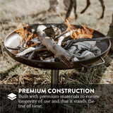 GasOne 23 in Outdoor– Wood Burning Fire Pit – Durable Alloy Steel Fire Pits for Outside – Small Fire Pit for Backyard, Porch, Deck, Camping, BBQ Gas One